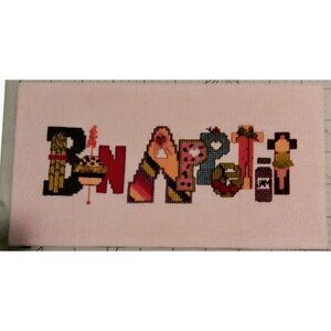 Bon Appetit Cross Stitch Food Theme Art Completed